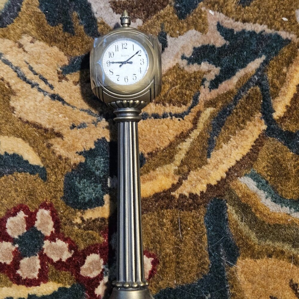 RARE CLASSIC BULOVA UNION SQUARE STREETS OF TIME 4 ZONE DESK MANTEL OFFICE CLOCK